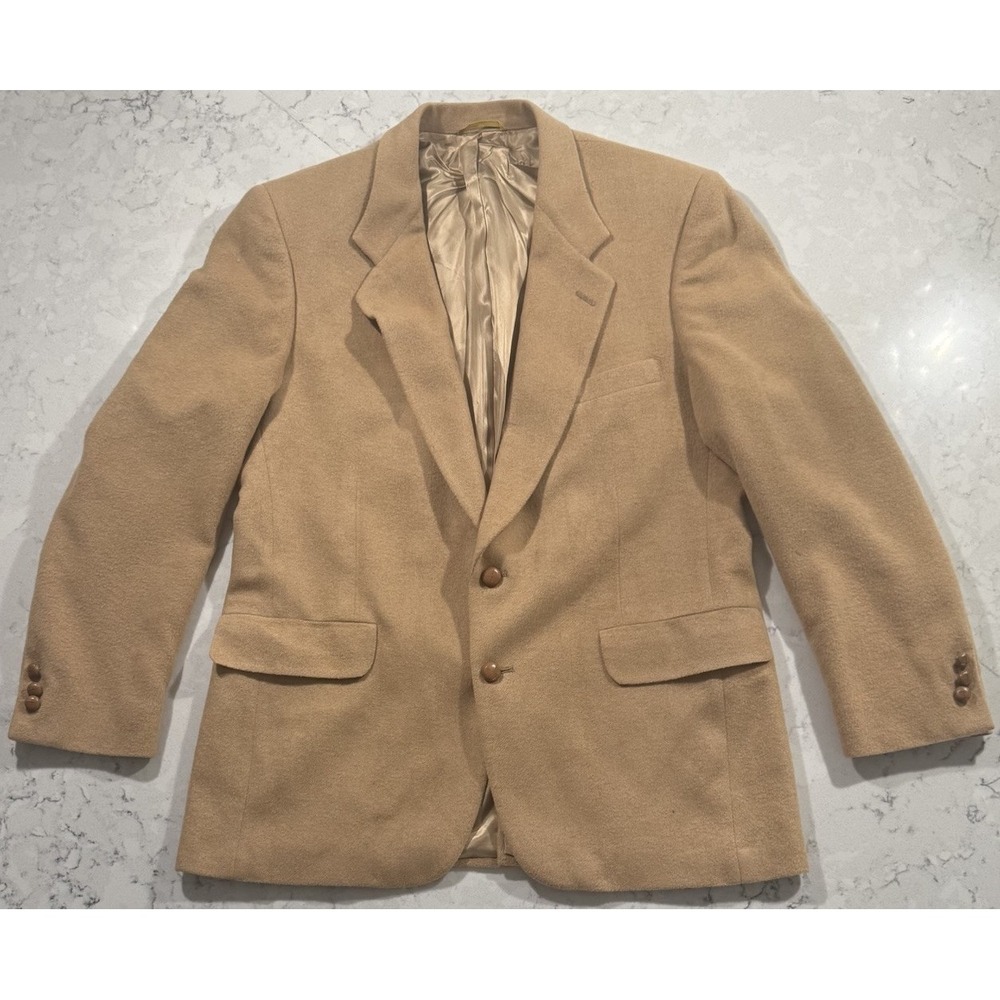 VTG Kuppenheimer Warren of Stafford Blazer Mens 42R Tan Camel Hair Sport Coat - Picture 1 of 13